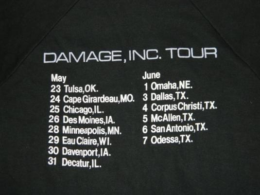 Vintage METALLICA 1986 DAMAGE, INC TOUR SWEATSHIRT t-shirt | Defunkd
