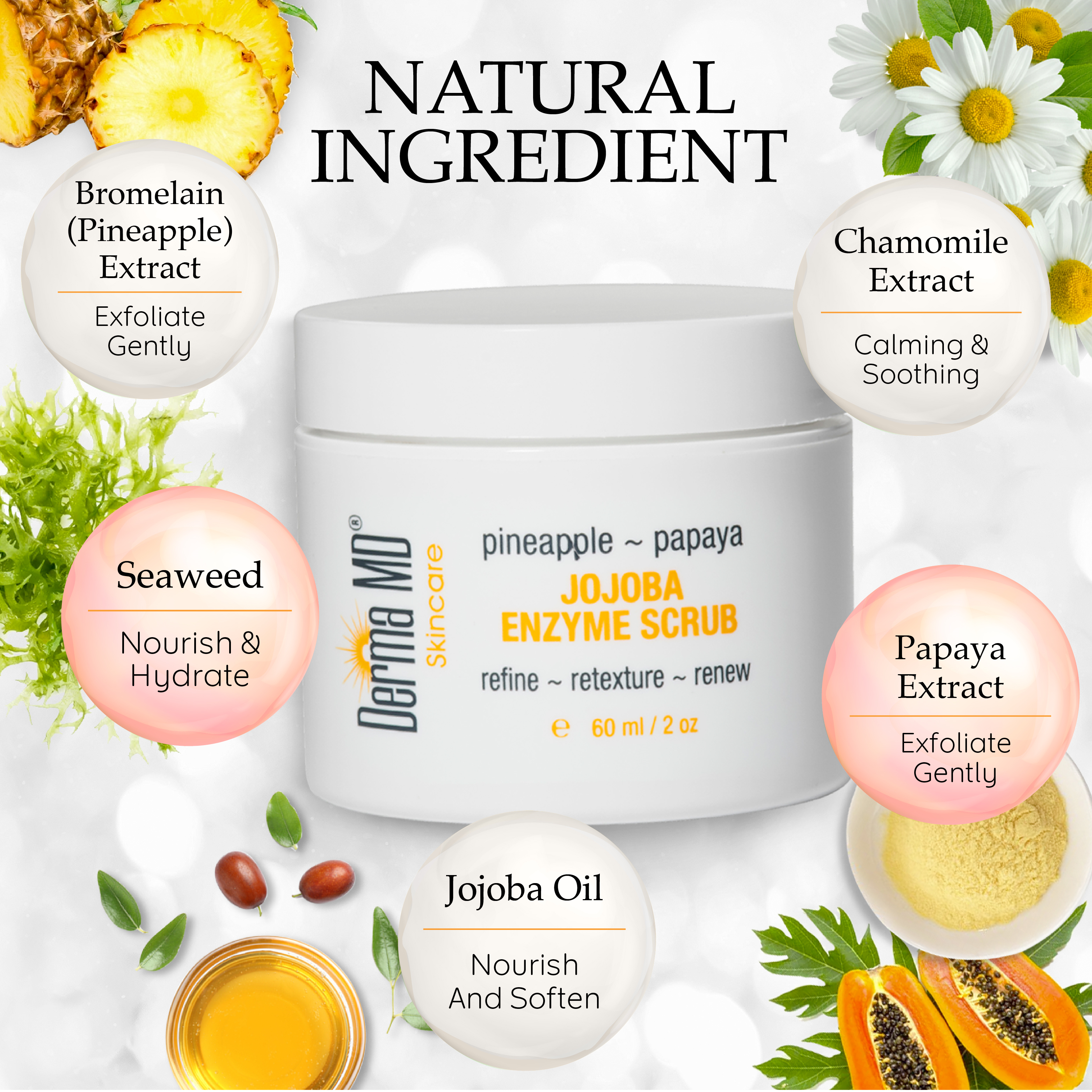 Pineapple Papaya Jojoba Enzyme Face Scrub – Derma MD