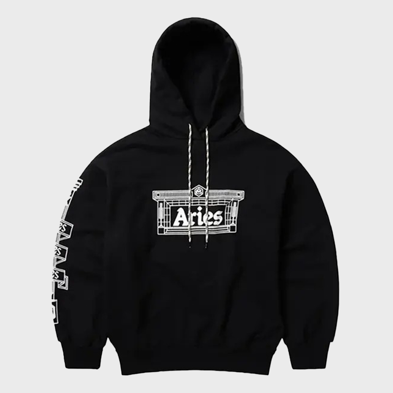 Arsenal X Aries Column Pullover Black Fleece Hoodie