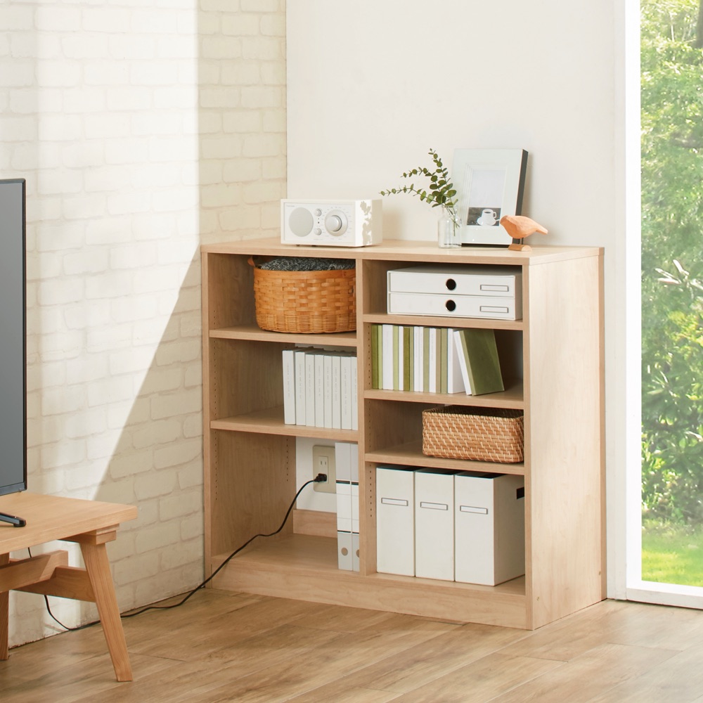 奥行き選べる背板オープン腰高本棚 幅120奥行29.5cm ディノスANAmall店