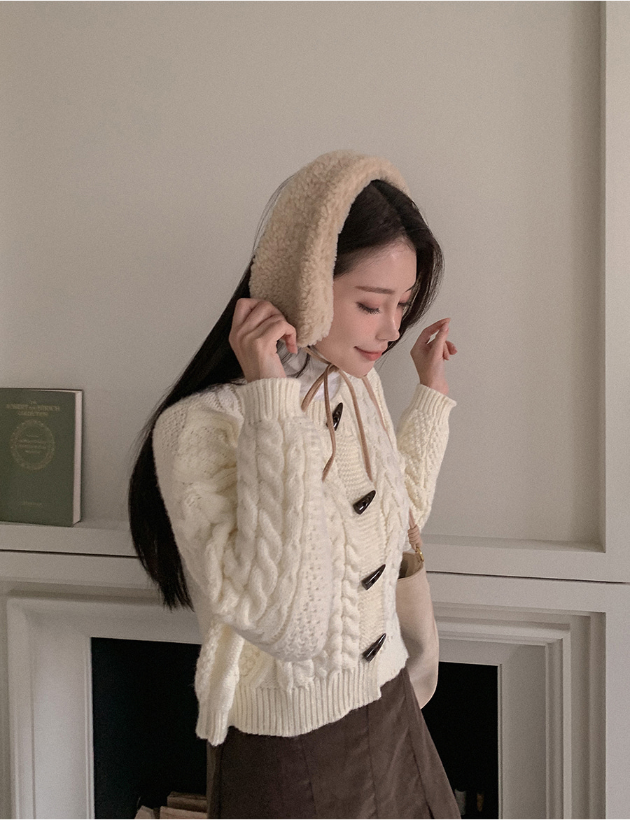 トグルボタンケーブルニットカーディガン | レディースファッション