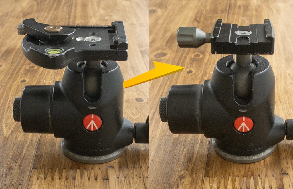 Manfrotto】マンフロットの自由雲台[468MGRC4]をアルカスイス化して