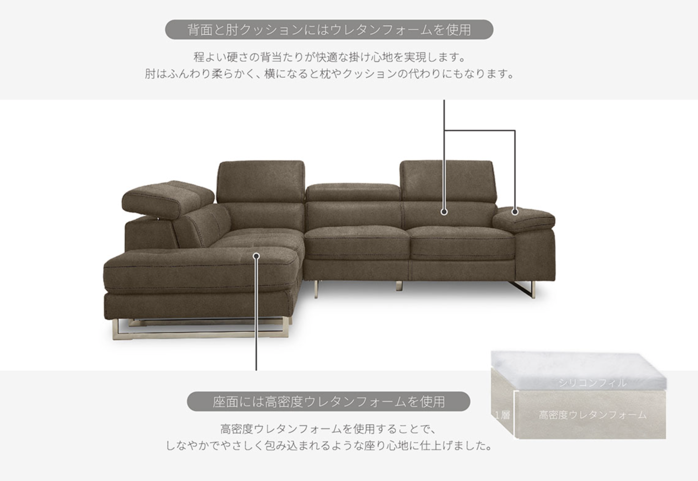 ジャーマンデザインのゆとりあるコーナーソファ「ロブスト」｜RELAX