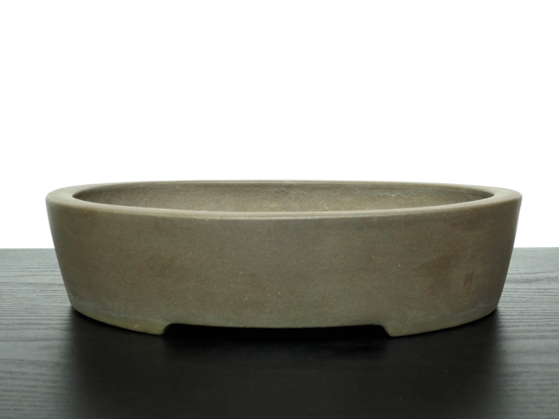 喜仙造】大型楕円盆栽鉢 外寸57×43×高さ7cm 時代鉢 喜仙造】大型楕円