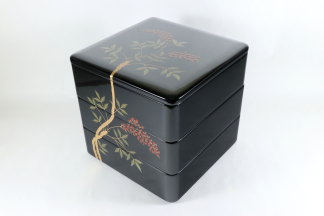 重箱 三段6.5寸 蒔絵 南天