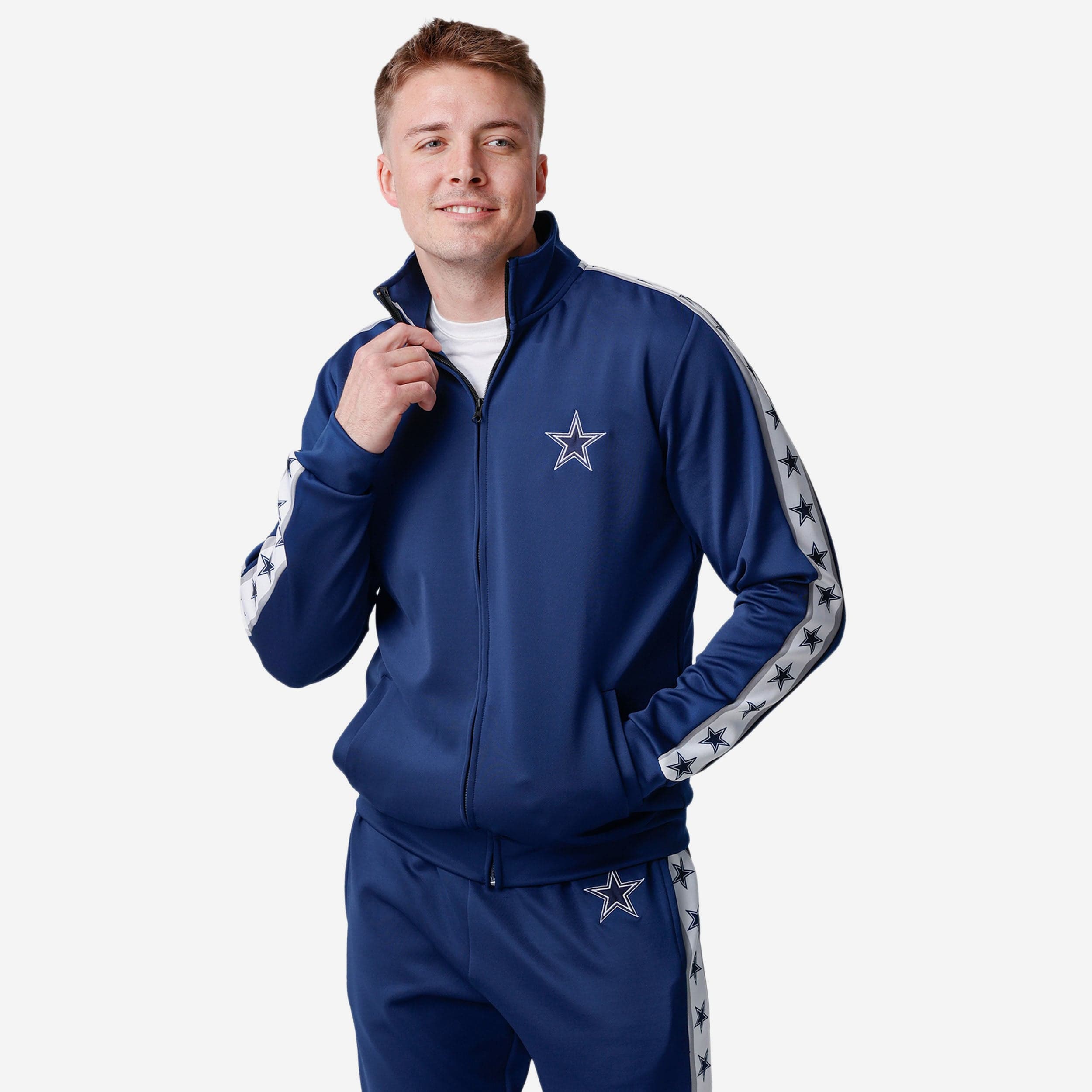 Dallas Cowboys Stripe Logo Track Jacket FOCO