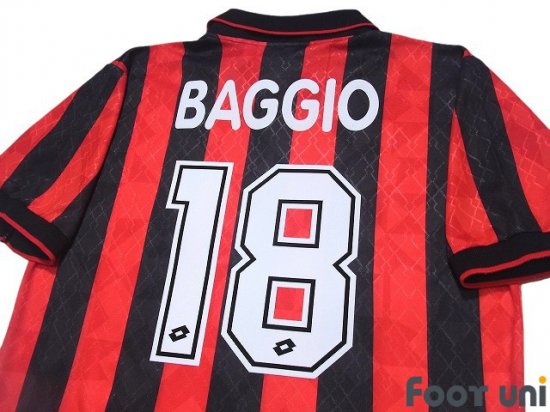 AC Milan 1995-1996 Home Shirt #18 Roberto Baggio - Online Shop