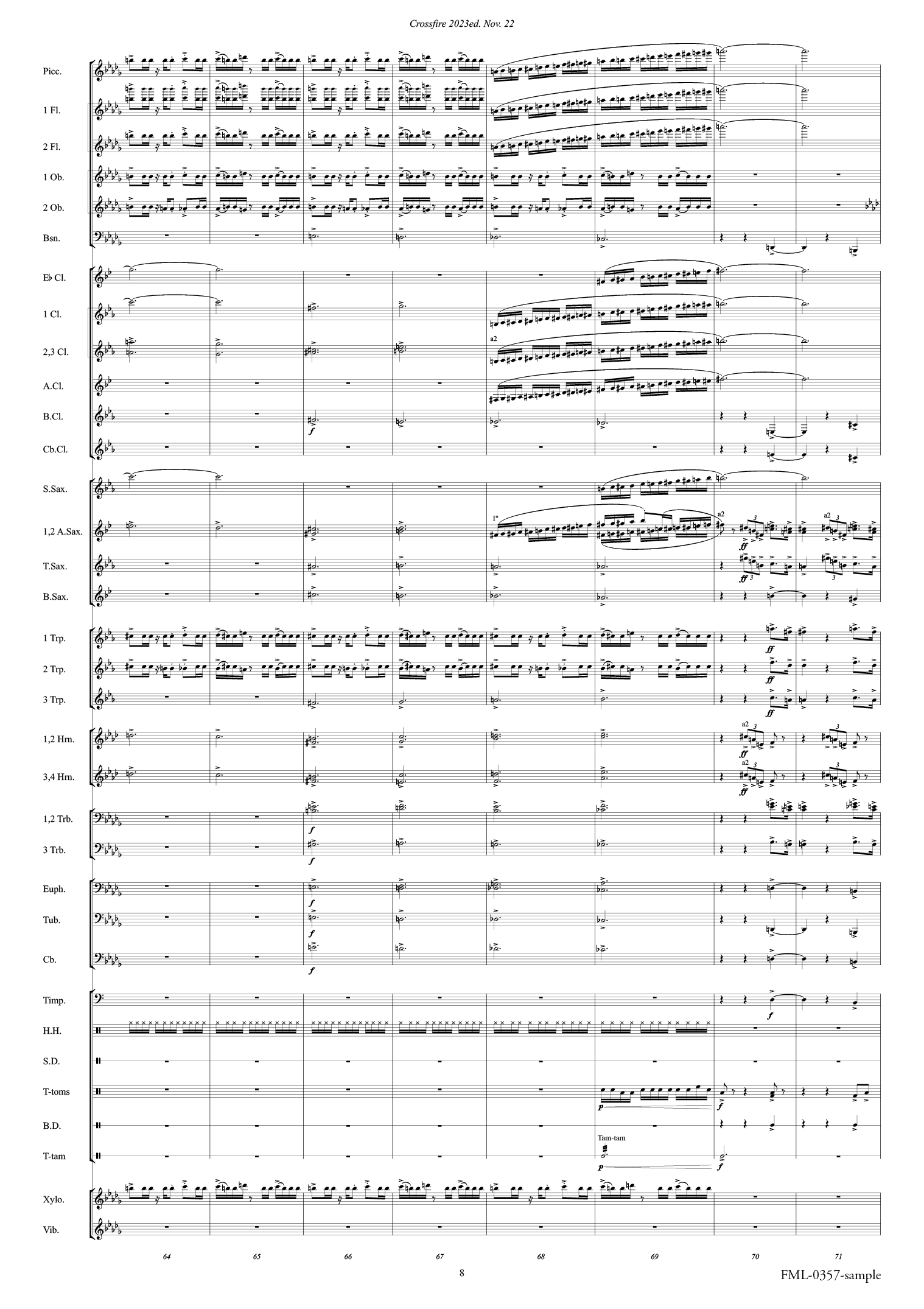 Crossfire 2023 ed. - November 22 J.F.K：樽屋雅徳 [吹奏楽大編成