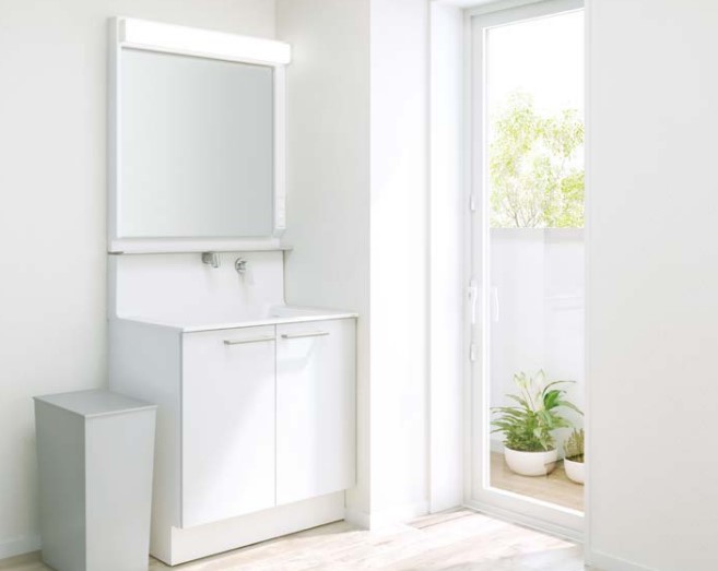 TOTO オクターブ 洗面化粧台 間口750mm 1面鏡（LED照明）2枚扉