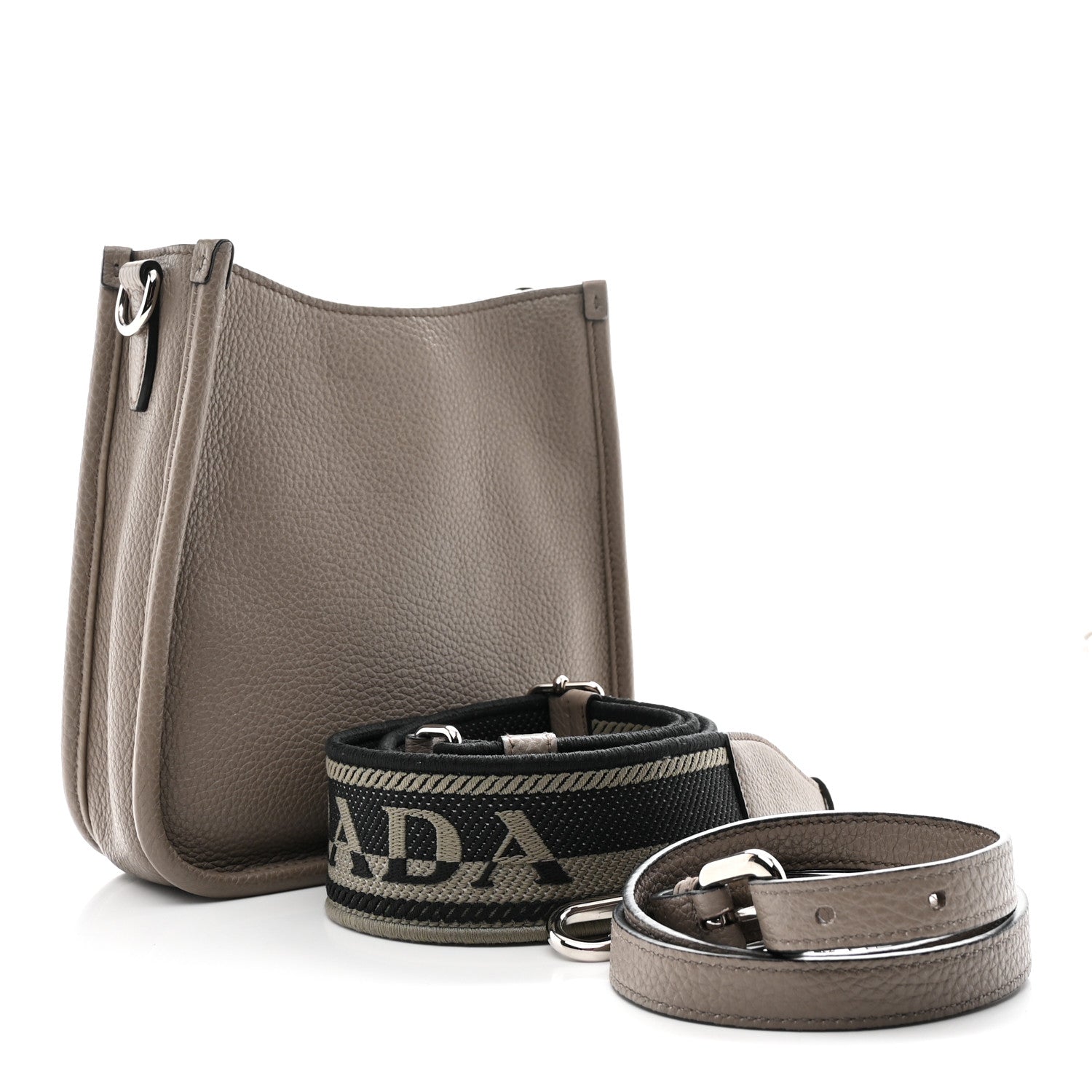 Prada Vitello Daino Soft Mini Hobo Messenger Bag Argilla 1824786