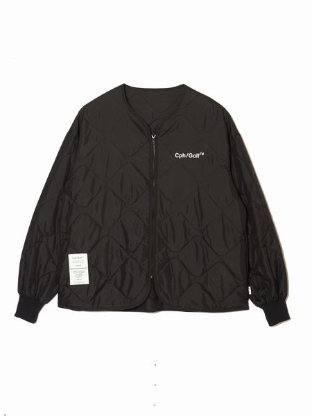Captains Helm Golf / QUILTING NO-COLLAR JACKET -Black-
