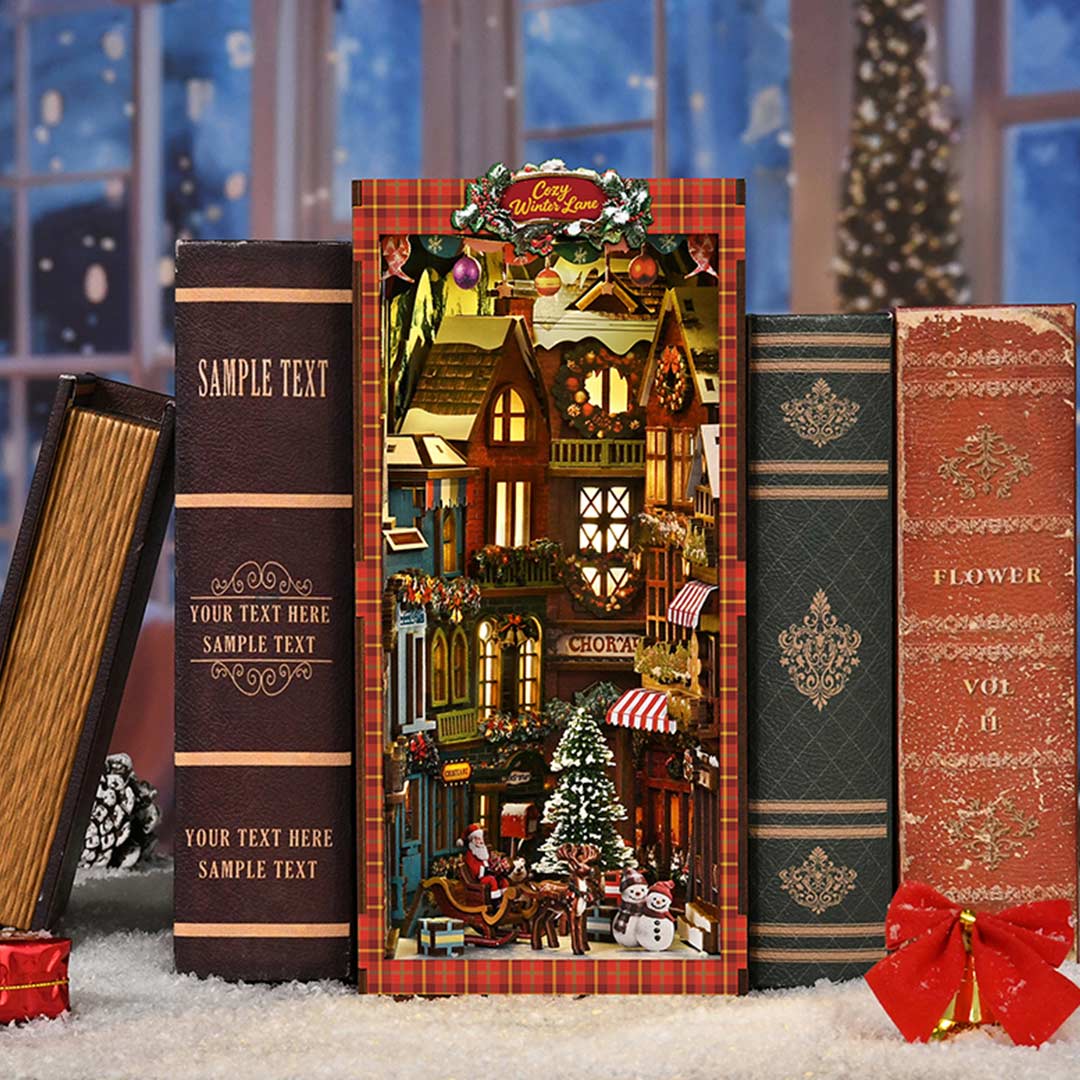 Christmas Corner DIY Wooden Book Nook Shelf Insert – Fifijoy