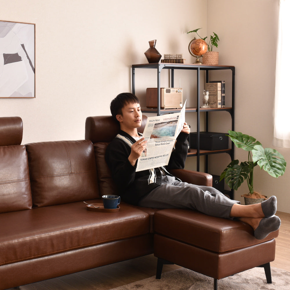 あす着] 幅165cm カウチソファ 2人掛け〜3人掛け ローソファ 合皮 合成