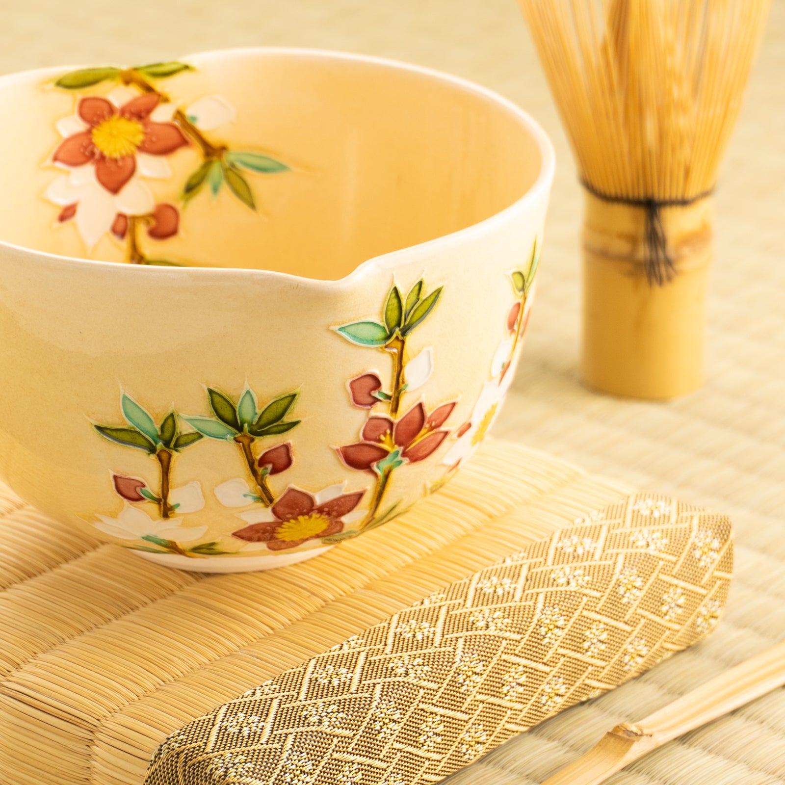 京都 清水焼】抹茶碗 桃