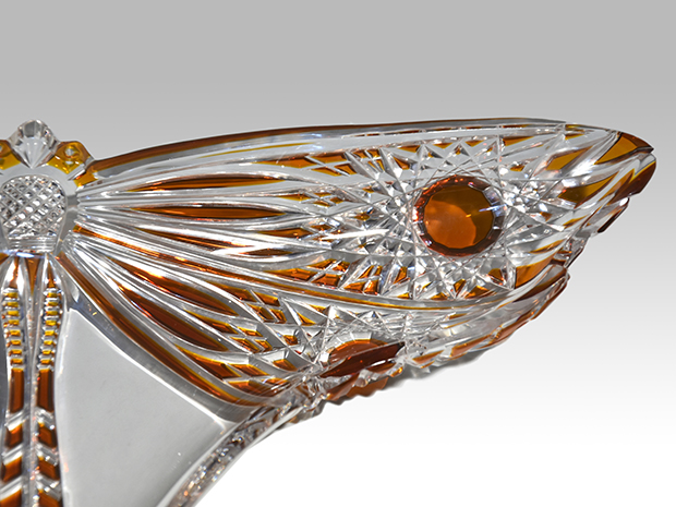 Baccarat バカラ LIBELLULE 蜻蛉 装飾皿 色被せ クリスタルガラス 世界