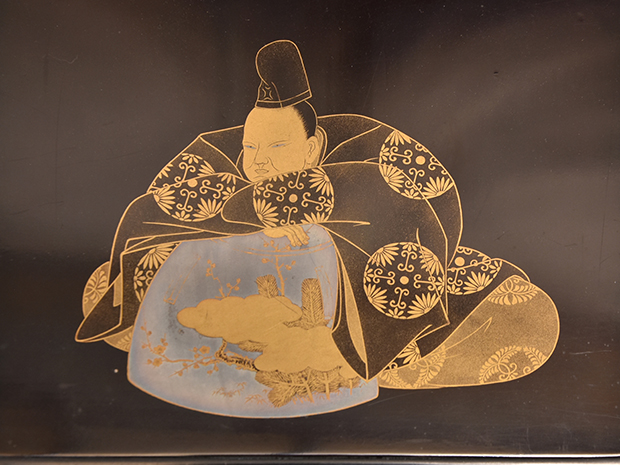 蒔絵硯箱 後京極良経像 蓋裏和歌蒔絵 江戸初期 | 古美術ささき