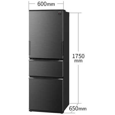 シャープ SHARP 冷蔵庫 3ドア 374L どっちもドア(両開き) プラズマ