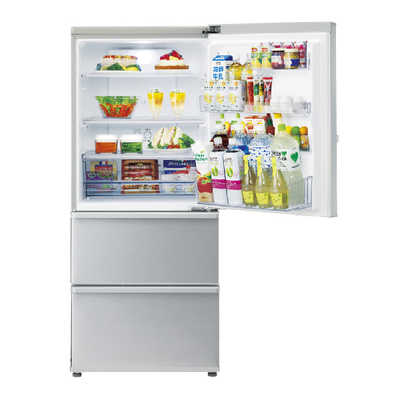 アクア AQUA 冷蔵庫 3ドア 右開き 272L AQR-27K-S ブライトシルバー の