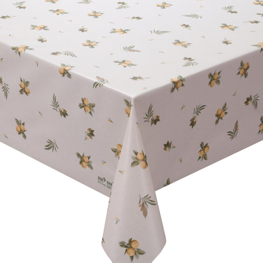 明和グラビア 抗ウィルス・抗菌テーブルクロス 木の実 オレンジ FRV