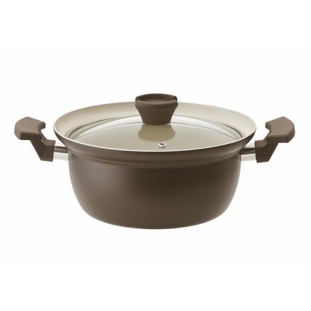 アテーナライフ 吹きこぼれにくいセラミックコート 両手鍋 22cm の