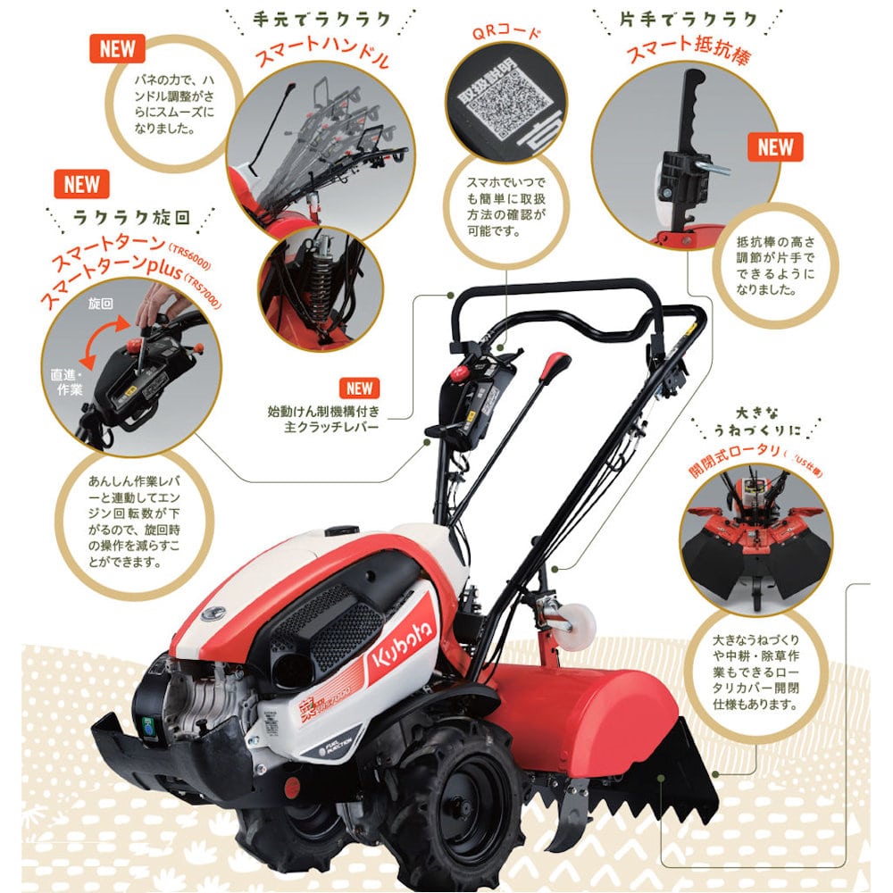クボタ ミニ耕運機「菜」 TRS6000－US－HC の通販