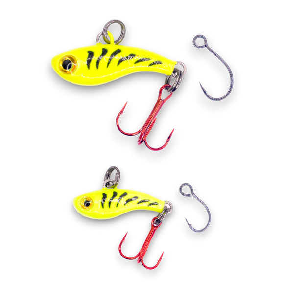 TUNGSTEN T-RIP CHARTREUSE TIGER GLOW MINI VIBE BAIT – Kenders Outdoors