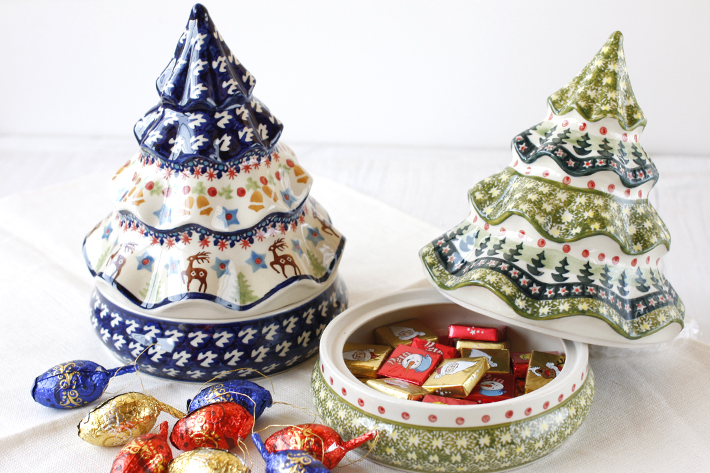 クリスマスキャンディーボックス・ポーリッシュポタリー(ポーランド食器)