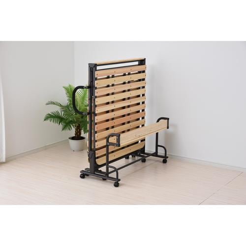 山善 宮付きすのこ折りたたみベッド MSBB－7S（NA） 1台の