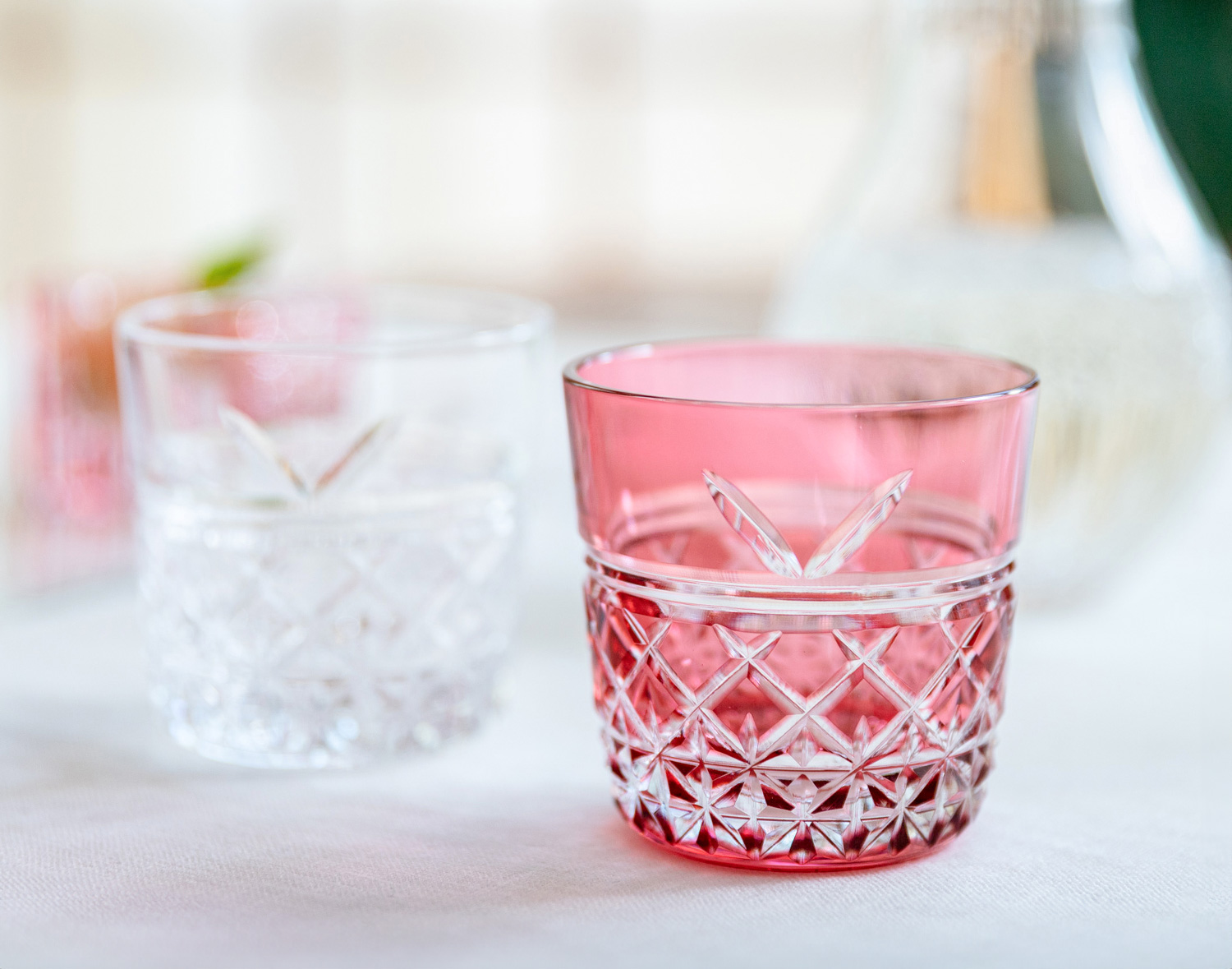 江戸切子 紅白ペア冷酒杯＜結＞ | カガミクリスタル