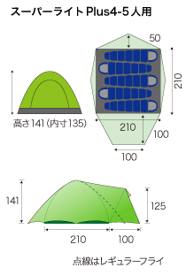 エスパース スーパーライト Plus 4-5人用（フライシート付）