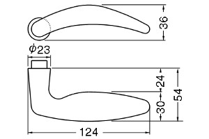 シロクマ レバーハンドル SL-69ドルフィン(アルミ)の販売 金森金物店