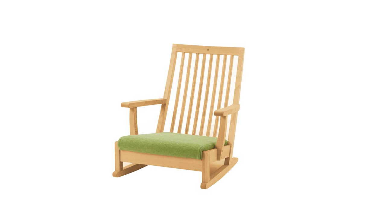 ロッキングアームチェア (ロータイプ) - 国産無垢家具は飛騨高山発の