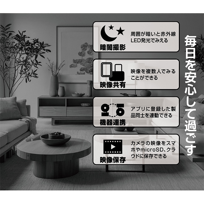 スマートカメラ 首振 2.4GHz&5GHz – カシムラ