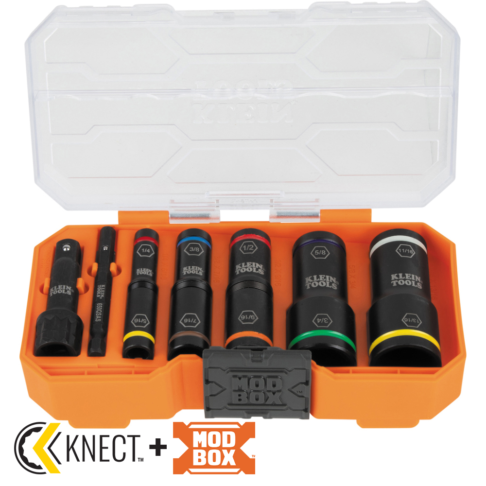 KNECT™ Flip-10 Heavy Duty Flip Impact Socket Set, SAE, 8-Piece