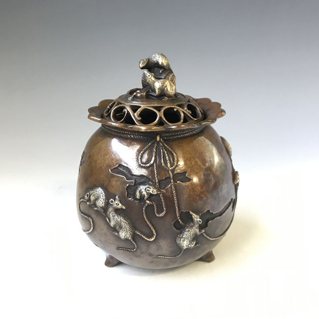 dk6,福鼠香炉 【 高岡銅器 】