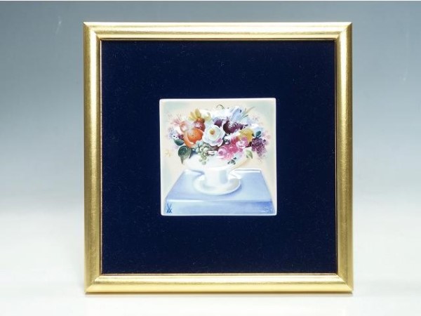 Meissen マイセン 陶板画 フラワーブーケ 壁掛け プラーク | 東京