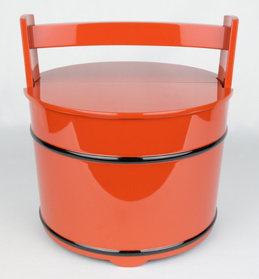 栗山園オンライン通販部 / 【出物】 輪島塗黒帯朱手桶 茶平一斎