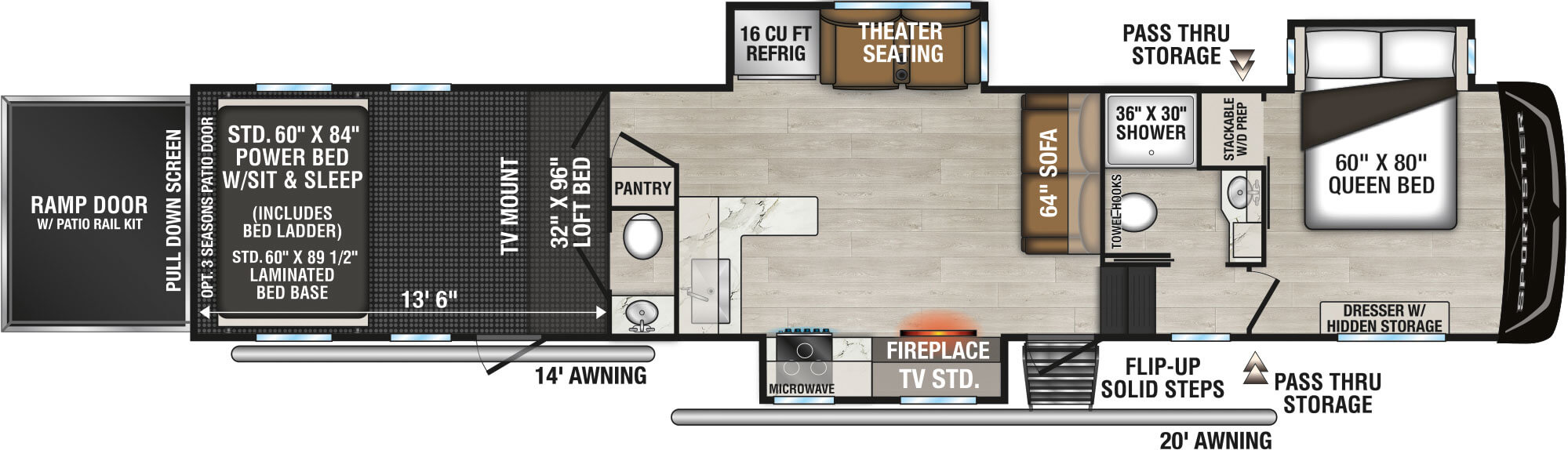 2025 Sportster X 3914X Fifth Wheel Toy Hauler | KZ RV