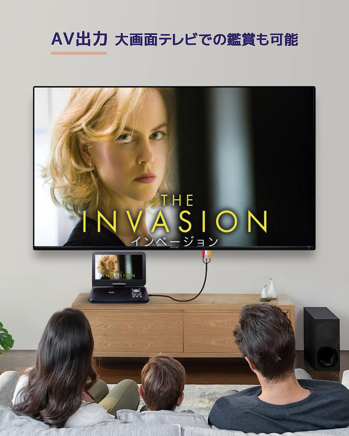 12.6型 ポータブル DVDプレーヤー 液晶 大画面 4時間連続再生 CPRM対応