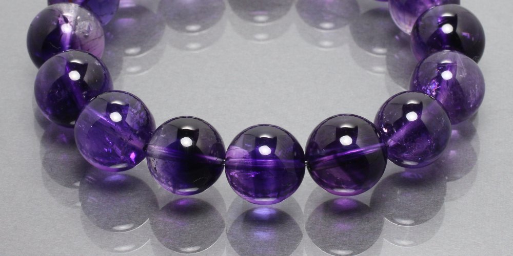 高品質]アメジストエレスチャルブレスレット/アメジストスーパーセブン