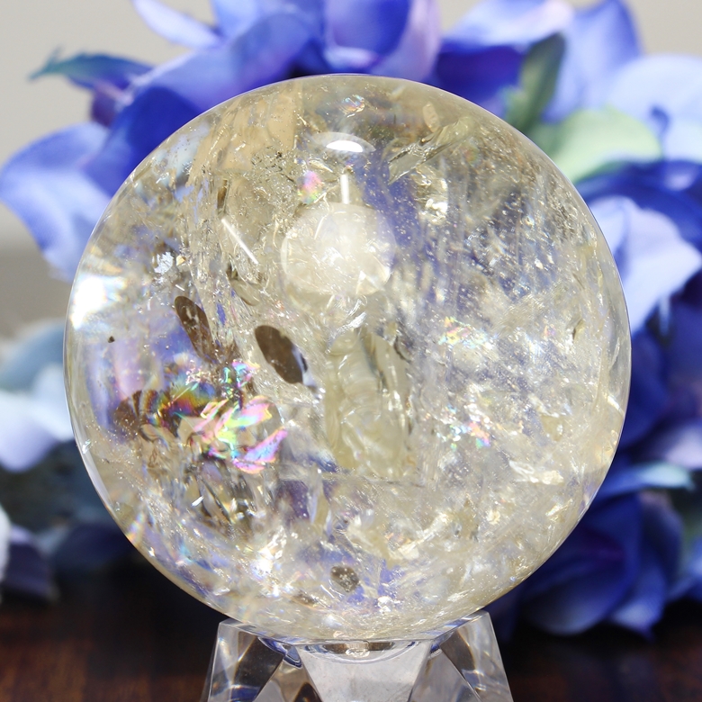 トップクォリティ]レインボーシトリン丸玉/スフィア（49.8mm） - 埼玉