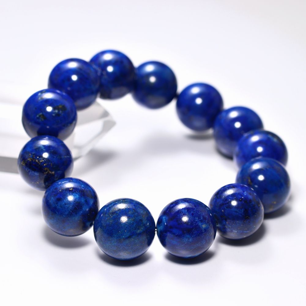 高品質+]アフガニスタン産ラピスラズリブレスレット（約17mm大玉