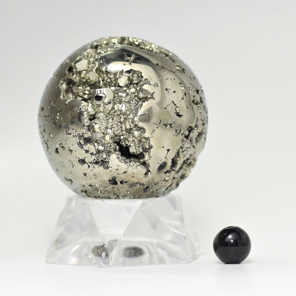 高品質]ペルー産パイライト丸玉/スフィア約4.6cm（黄鉄鉱） - 埼玉県