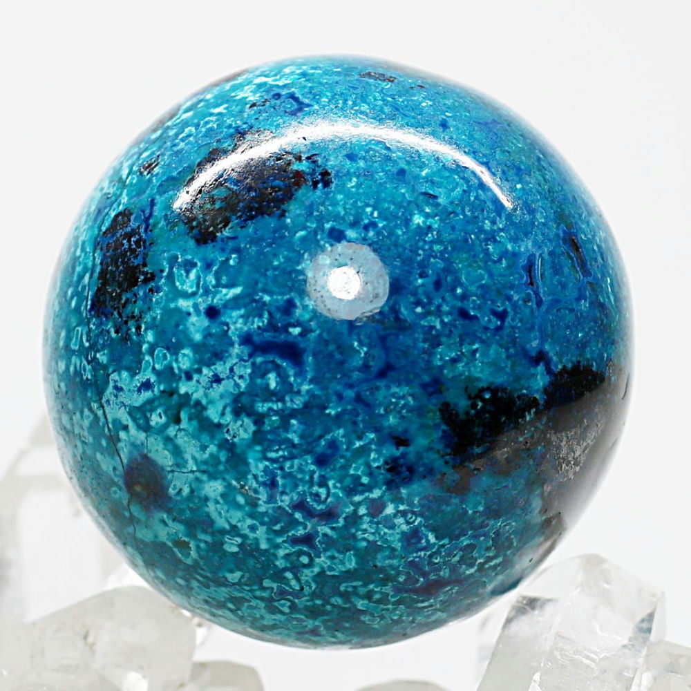 高品質]ペルー産クリソコラ丸玉/スフィア（球体直径44.3-44.7mm