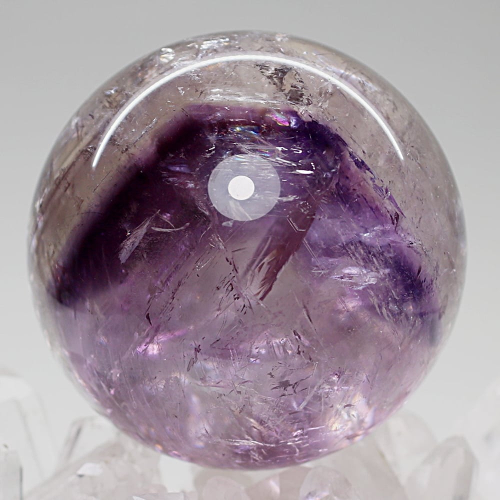 ブラジル産]ファントムアメジスト丸玉/スフィア（球体直径約66.2mm