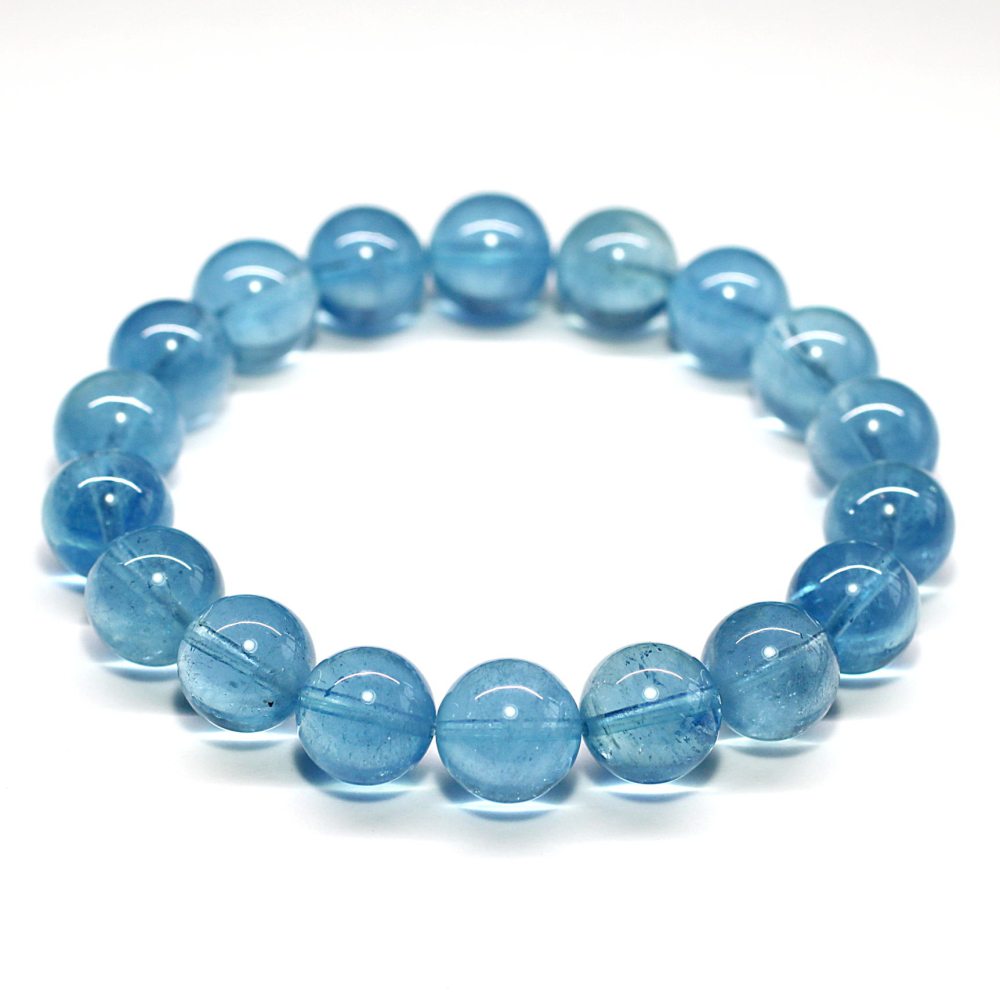 高品質++]アクアマリンブレスレット（約11mm玉） - 埼玉県吉川市の