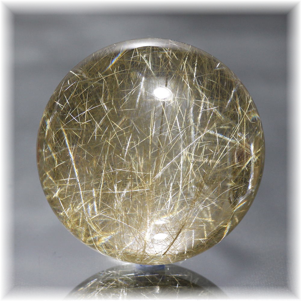 ブラジル産]ゴールドルチルクォーツ丸玉/スフィア - 埼玉県吉川市の