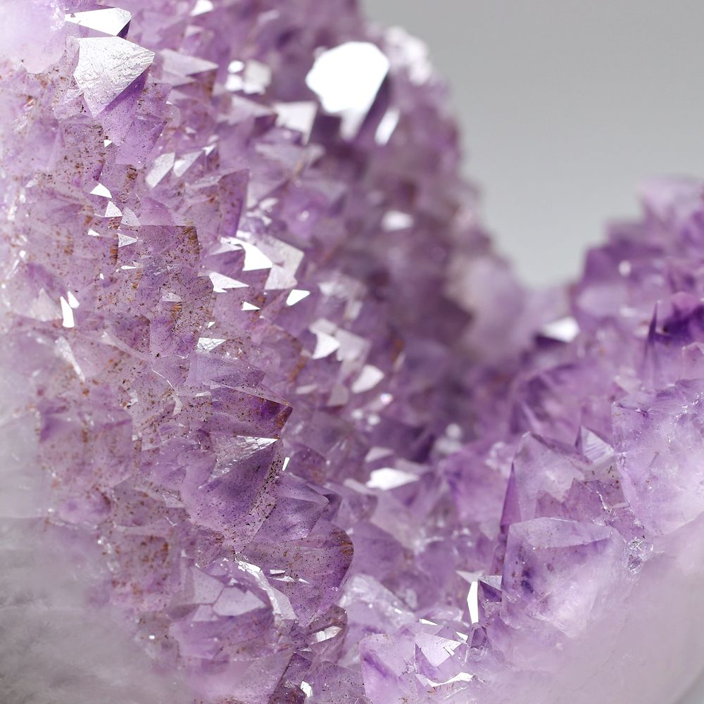 高品質]ブラジル産ラベンダーアメジストジオード/ゲーサイト混（球体