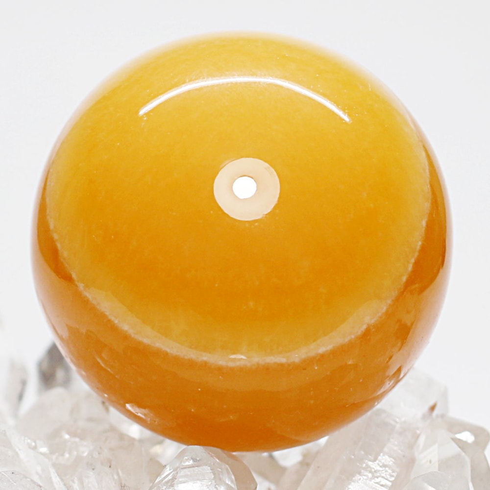高品質]オレンジカルサイト丸玉/スフィア（直径約52.2mm） - 埼玉県