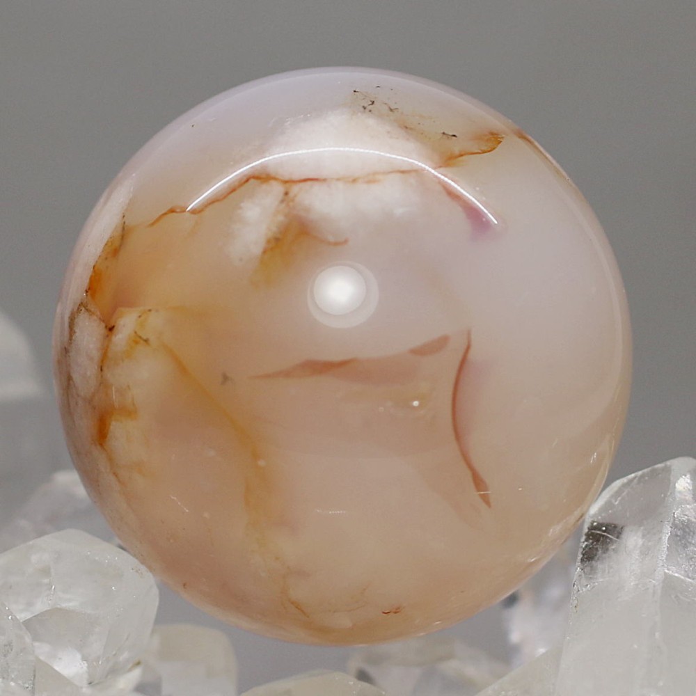 マダガスカル産]桜アゲート丸玉/桜瑪瑙スフィア（直径約32.1mm